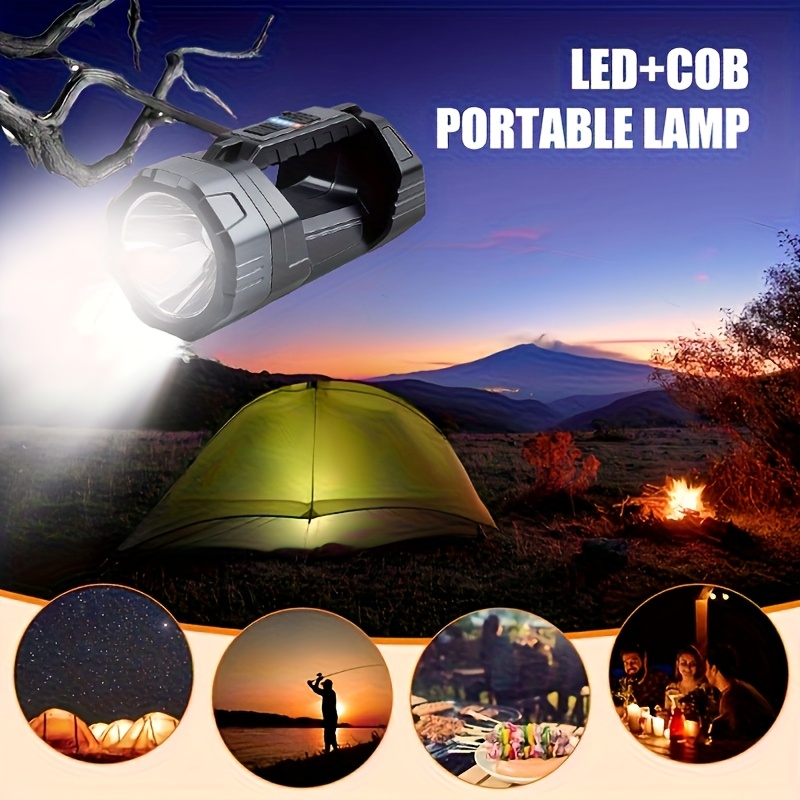 high power and ultra large portable multifunctional led solar camping light ip44 rechargeable flashlight suitable for outdoor hiking and camping usb charging non water resistant Product details 4