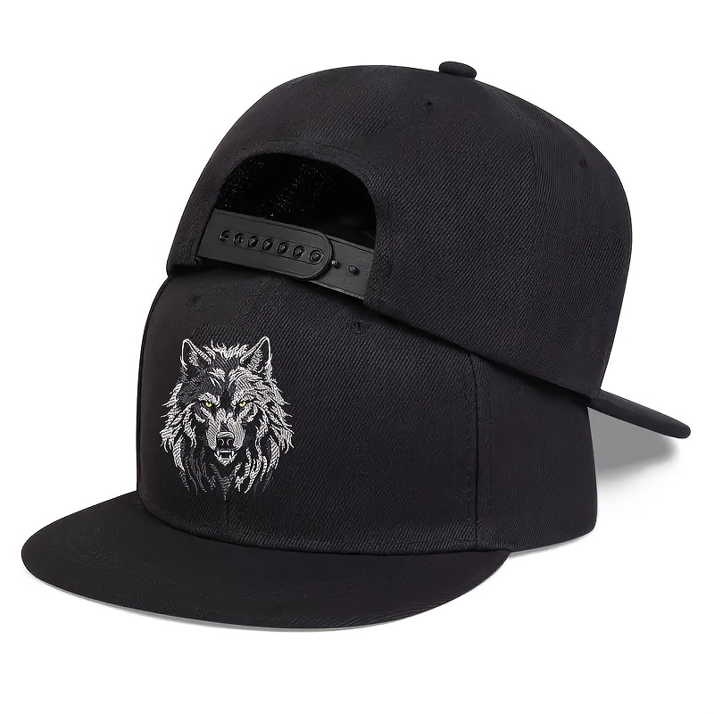 

Embroidered Wolf Animal Baseball Cap, Fashionable Unisex Outdoor Hip-hop Hat For Street Sports And Sun Protection