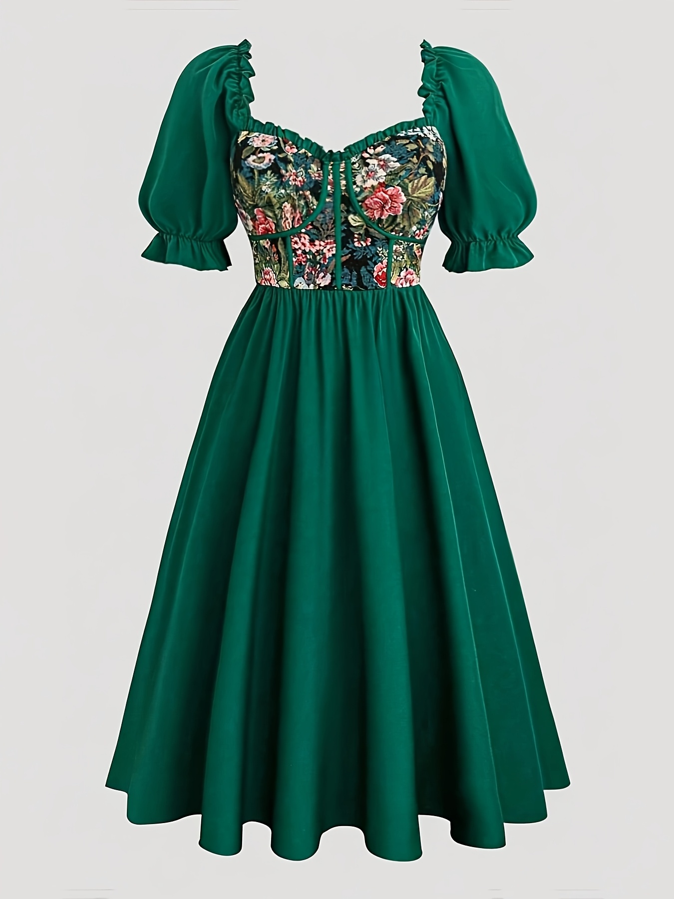 plus size plus size women's elegant shoulder floral maxi Temu