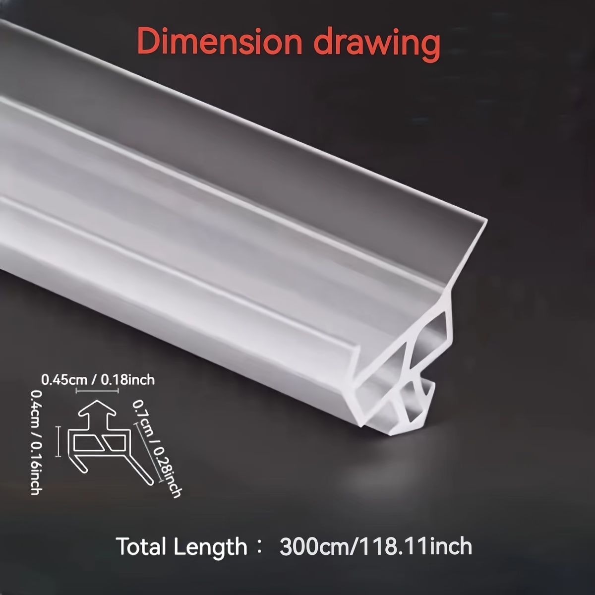 118.11in/196.85in/314.96in Push-down Window Silicone Seal Strip For Upvc Windows - Waterproof, Freeze-resistant, Leak-proof, Anti-collision, Dustproof, Sound Insulating, And Heat Preserving Seal Strip