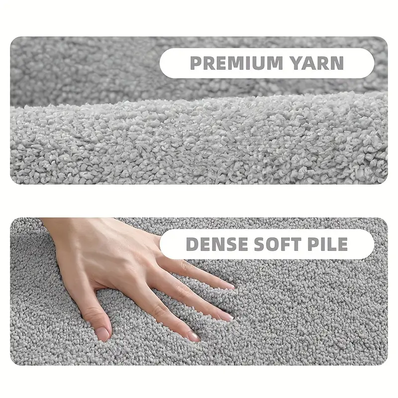 1pc bathroom rug mat soft and absorbent premium bath rug washable non slip bath mat for bathroom floor tub shower room and entryway plush rectangular floor mat Product details 3