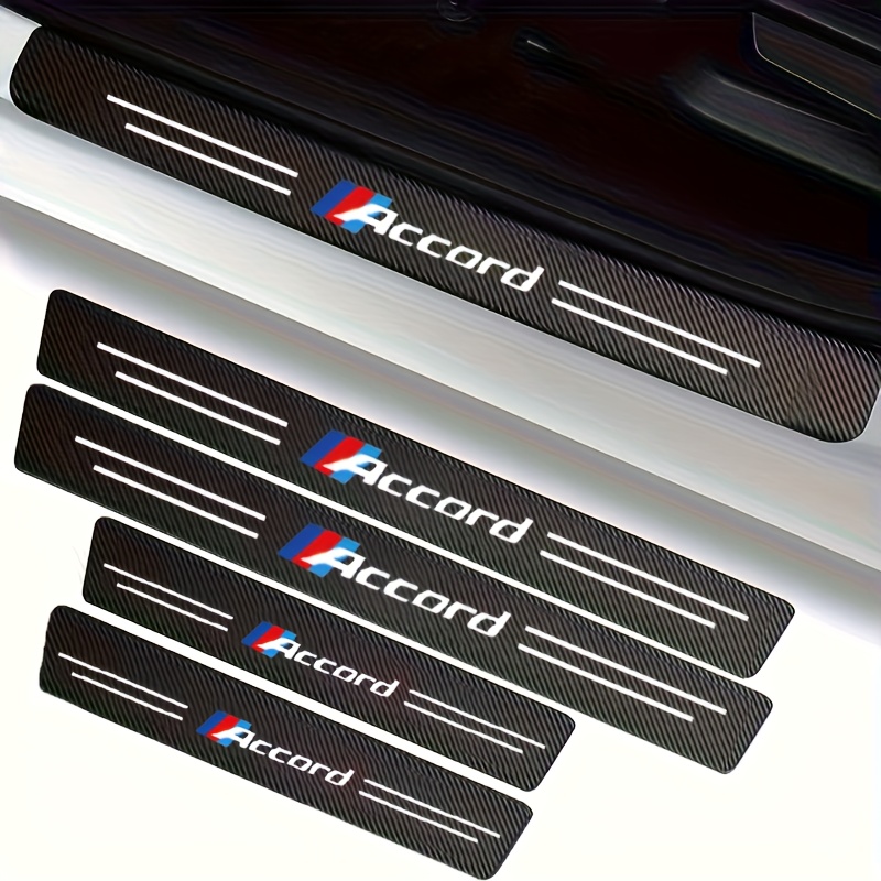 

Set Of 4pcs Suitable For Honda Accord Door Sill Carbon Fiber Texture Scratch-resistant Protective Door Sill Stickers, Scratch-resistant And Dustproof