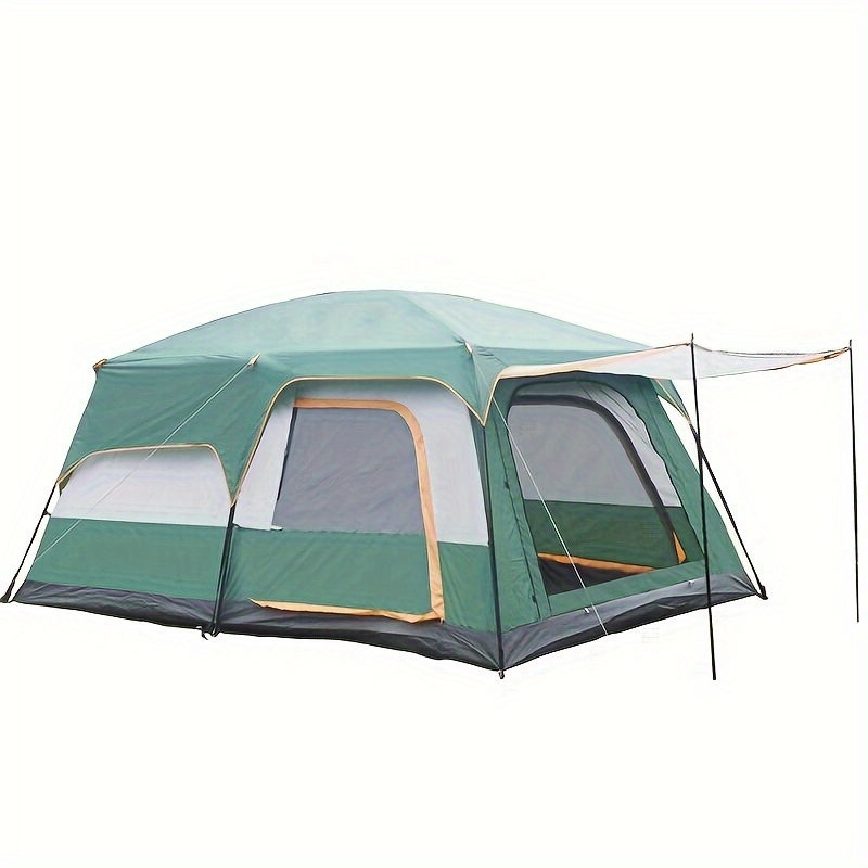 

6-person Family Camping Tent With 3 Separate Rooms, 1 Door, And 3 Windows | Rectangle Shaped, Steel Bracket, Normal Waterproof Polyester Material, Zippered Closure, Suitable For Ages 14+