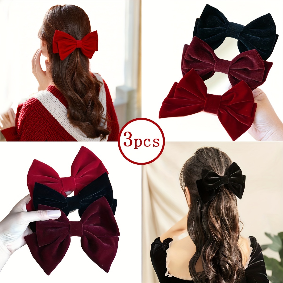 

Set Of 3 Bow – & Accessories For Women And , Bow Barrettes For New 's Or Christmas Parties, 14+ Age – Bow In