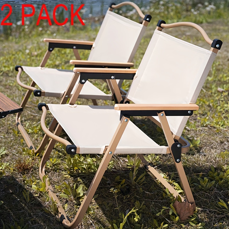 

2 Pcs Extra Large Outdoor Folding Chair, Camping Picnic Chair, Fishing Leisure Portable Chair Ultra Light Aluminum Alloy Stool