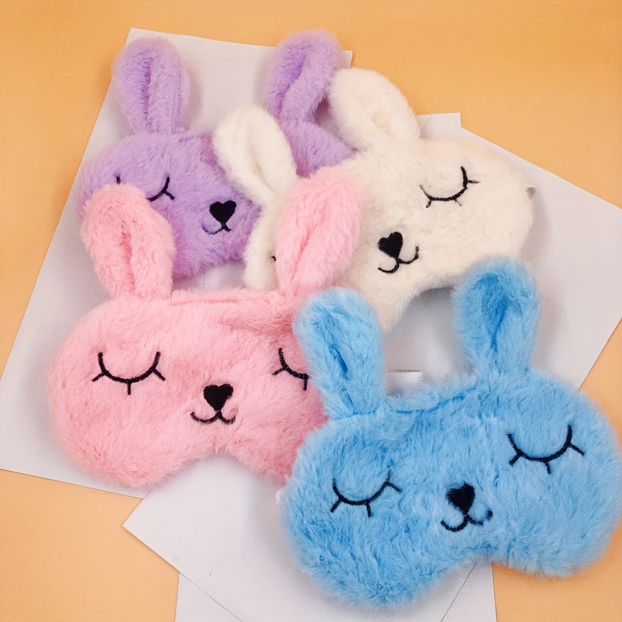 Little Rabbit Plush Cartoon Eye Mask Soft Breathable - Temu