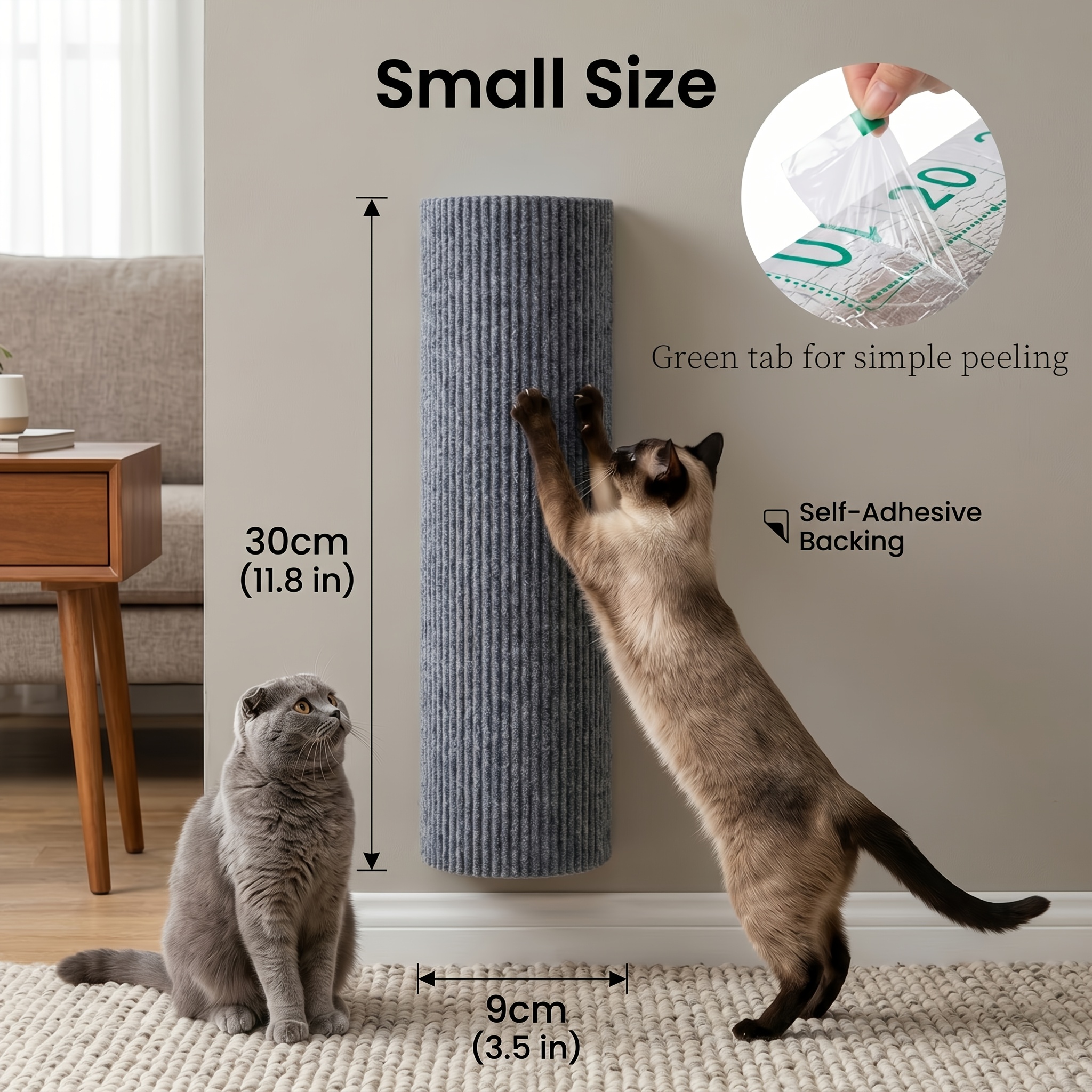 TEMU Cat Climbing Wall Self-adhesive Scratching Post, Furniture Protection Scratching Board, Wear-resistant And Scratch-resistant Material, No-drill