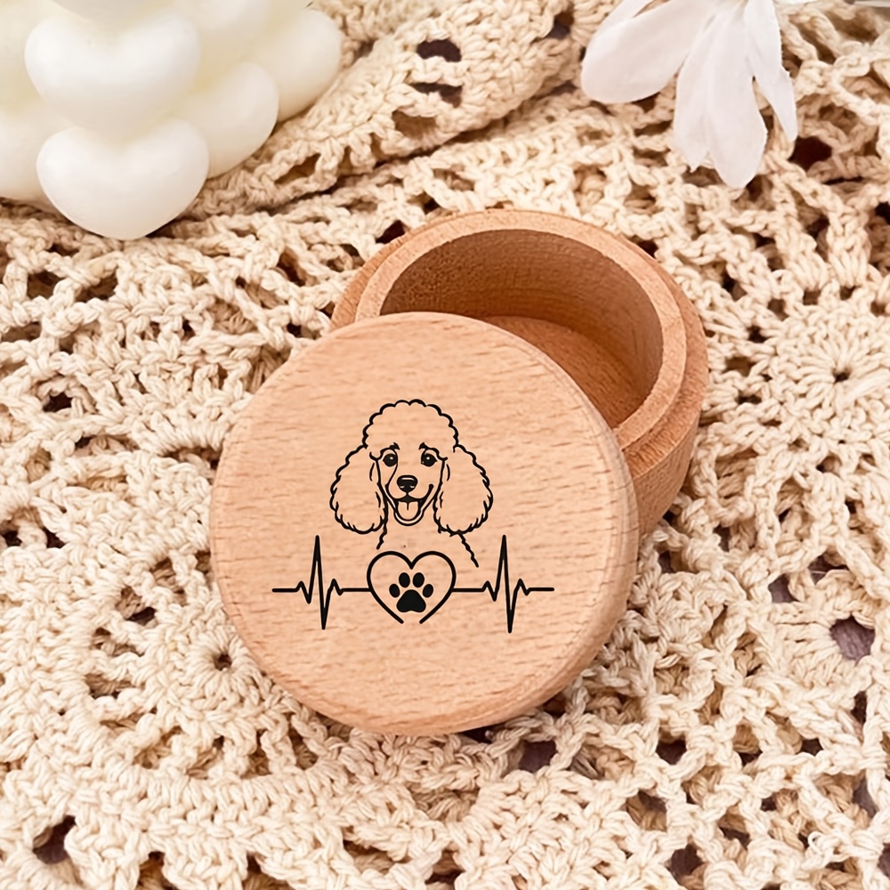 VIP Dog Commemorative Wooden Box with Heartbeat Pattern