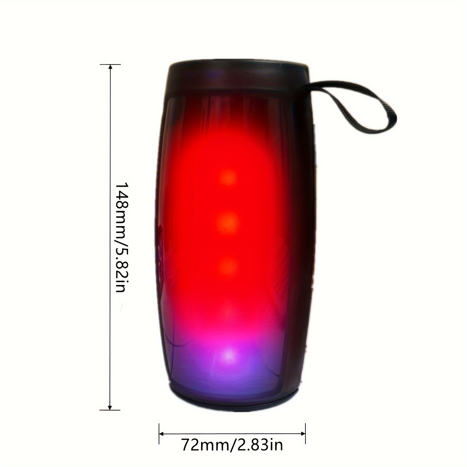 Altavoz Inalámbrico Portátil SoundWave | 7.19cm*14.78cm con Luces LED Rich, Batería de Larga Duración, Carga USB, Entrada AUX y Tarjeta TF, Conexión Inalámbrica, Efectos de Iluminación RGB, Ideal para Regalos de Navidad y Cumpleaños - Imagen 6