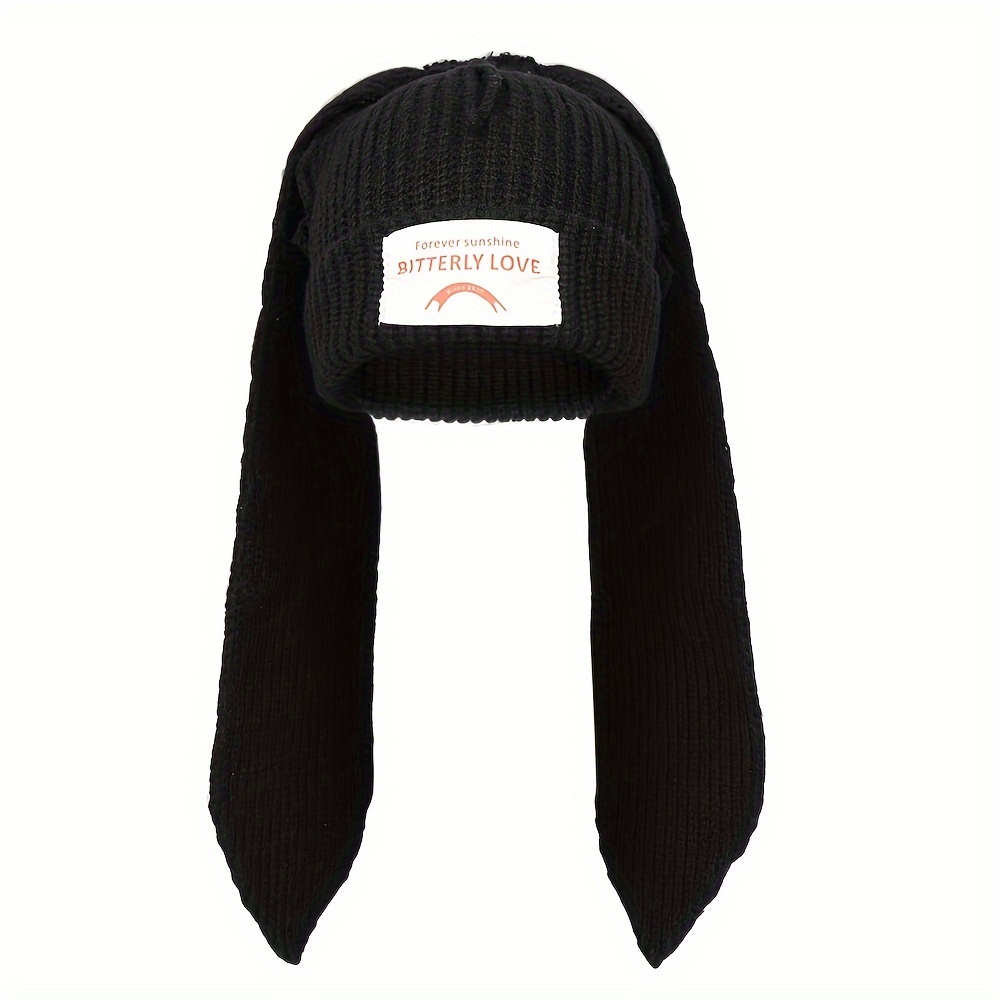 TEMU Ears Knit Beanie - Soft, Lightweight & Warm | For Casual Wear | Breathable Polyester | Hand-washable