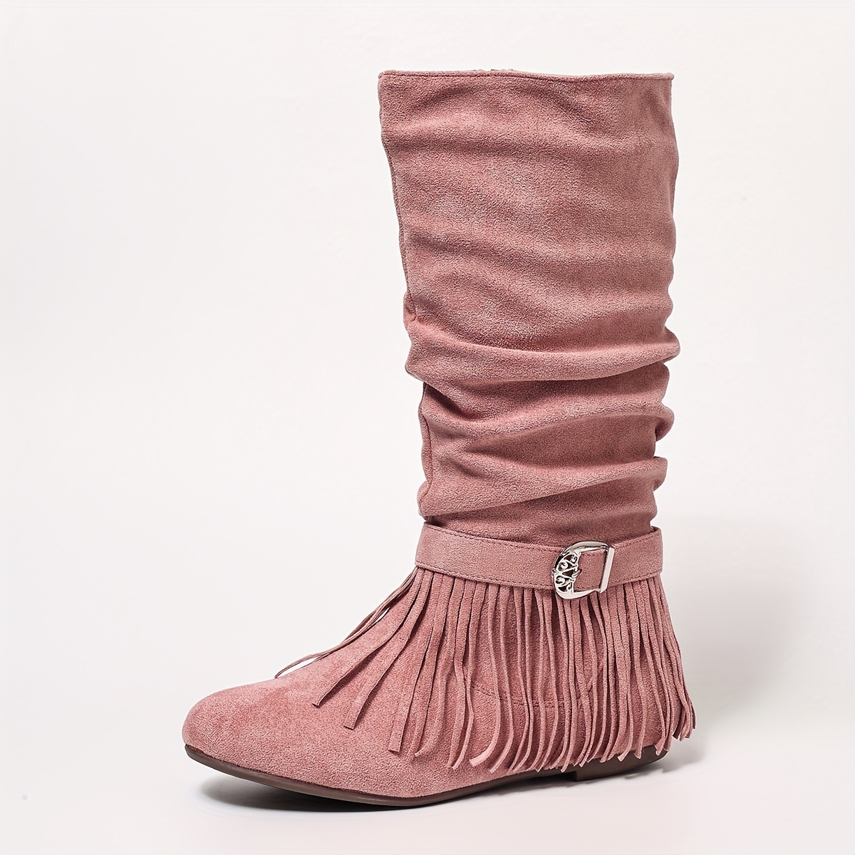 item picture womens boots featuring strap   tassel decoration pleated design and side zipper suitable for fashion styles   festivals and travel women shoes