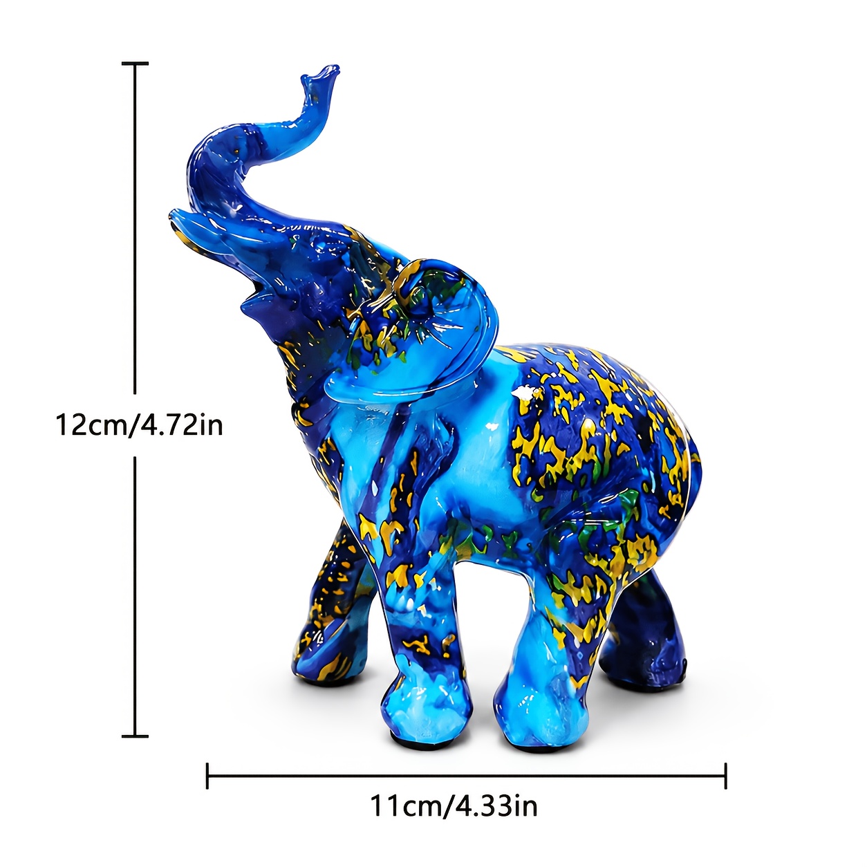 TEMU Statue d'éléphant , sculpture moderne d'art en résine, figurine d'éléphant pour décoration d'intérieur, pièce de salon, accent d'étagère et