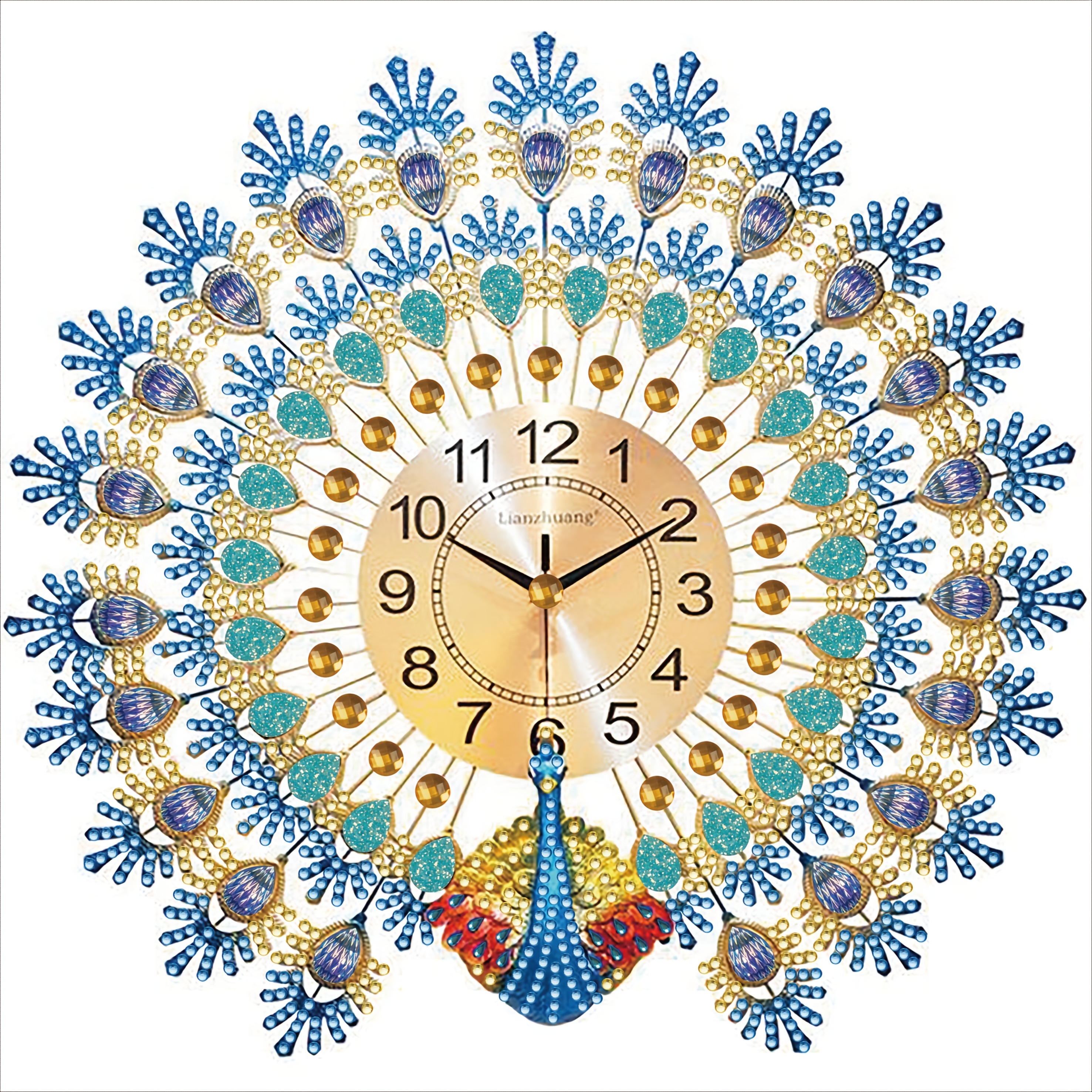 

Clock Design 5d Diy Diamond Painting Kit - Drill Canvas, Special Shaped Crystals, Animal Theme Craft Set For Home ,