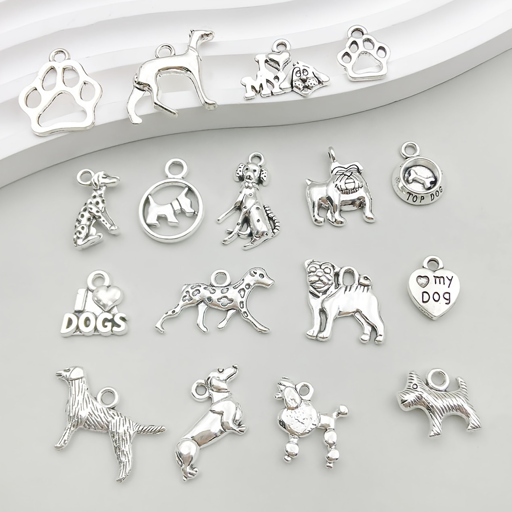 

42pcs Theme Simulation Of A Of Cartoon Dog Alloy Pendant Diy Necklace Earrings Decorative Pendant Accessories Parts