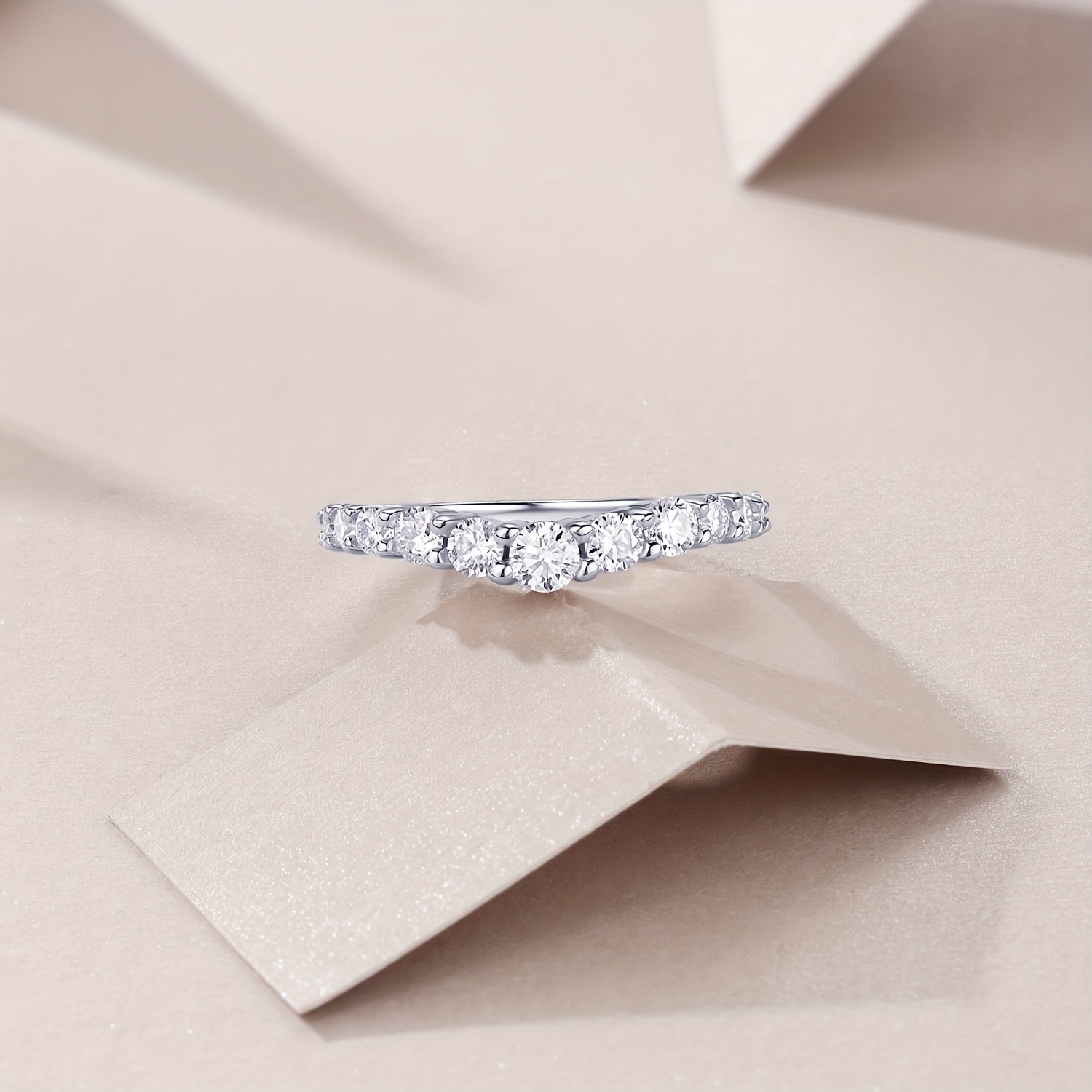 Women's 925 Silver Moissanite Ring, Elegant Daily Wear