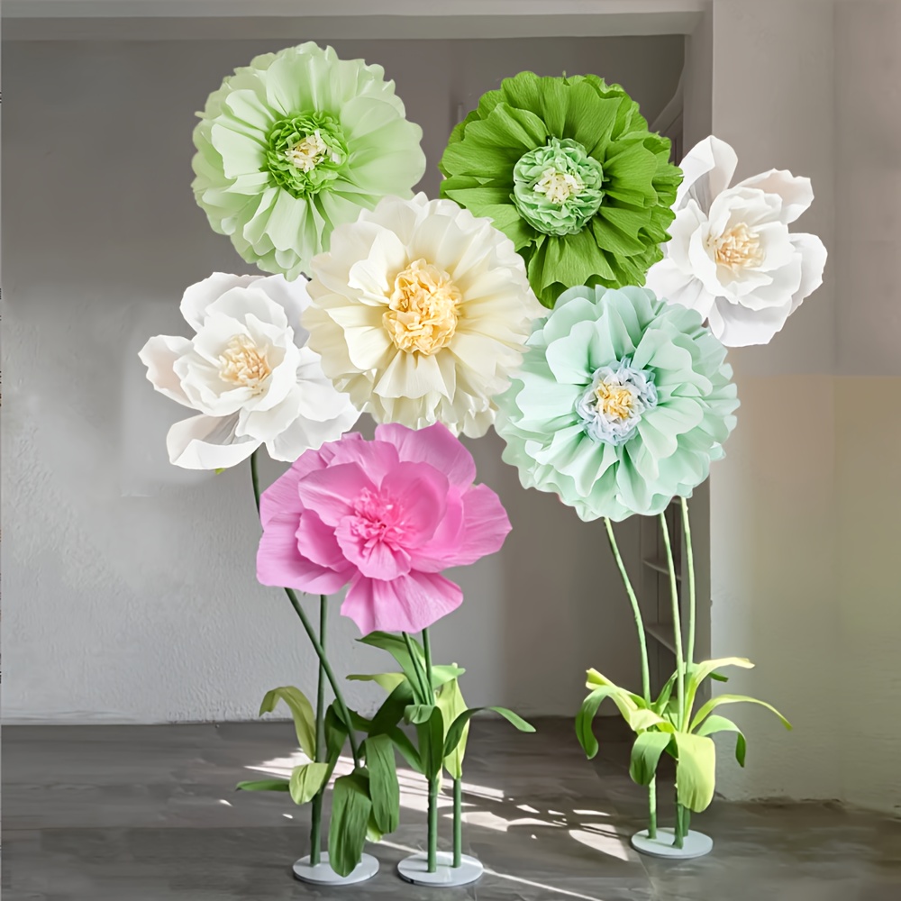 7-teiliges ultra-großes blumenpapier deko set, multifunktionale partydekoration, gemischte farben,   für hochzeiten, brautpartys, geburtstage, männerpartys,  , saisonale feiern, heim- und eventdeko