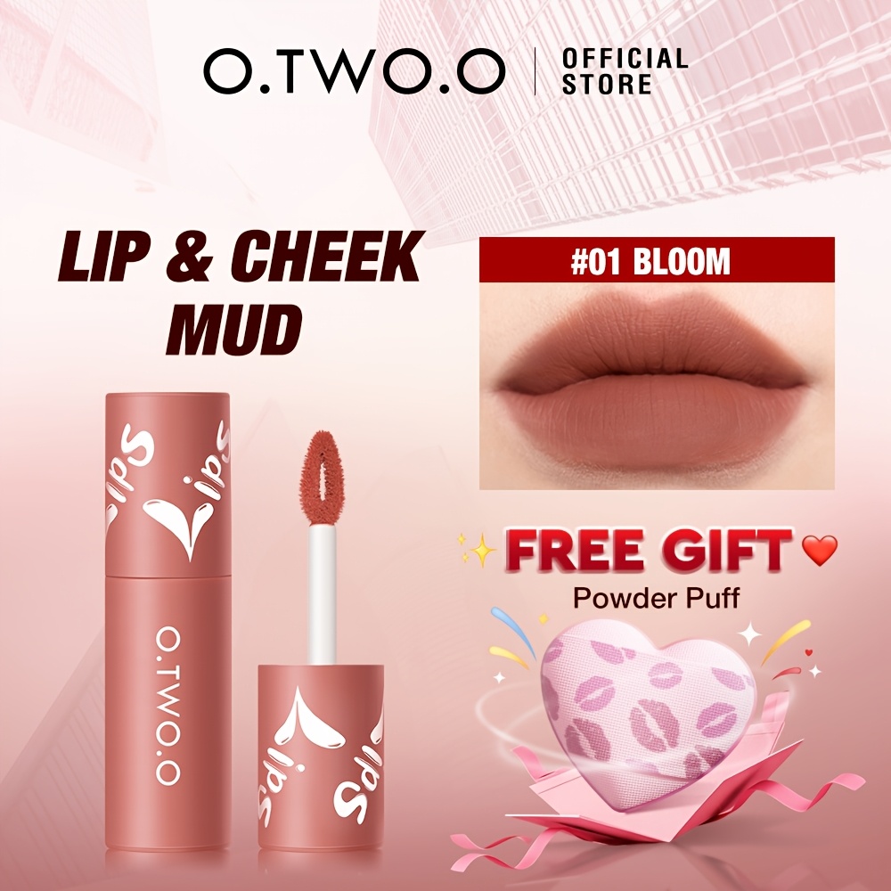 O.TWO.O Lip & Cheek Mud Dual-Use – Long-Lasting, Non-Drying, High Color