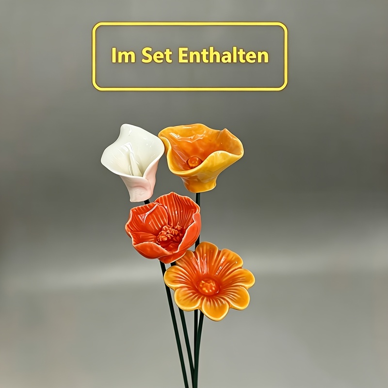 TEMU 4pcs Set, Sunset Golden Orange, Random Floral Pattern Bee Feeder, Outdoor Bee Feeder, Water Feeder, Outdoor Water Feeder, Feeder For Butterflies