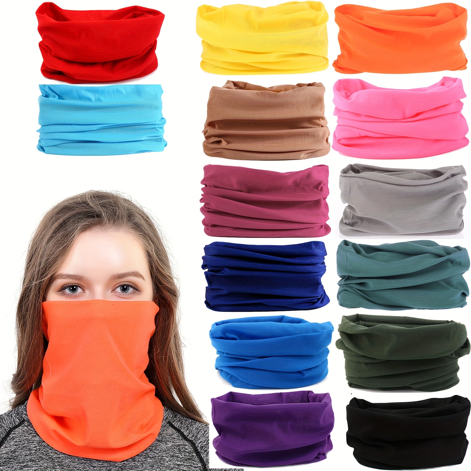 1pc of a plain colored mask stretchy sports neck gaiter wind resistant and cozy balaclava hat ideal for outdoor activities biking and mountaineering