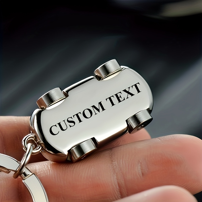 TEMU Alloy Vintage Car Model Keychain - Personalized With Laser-engraved Text - Suitable For Birthdays, Christmas, Father's Day, Anniversaries