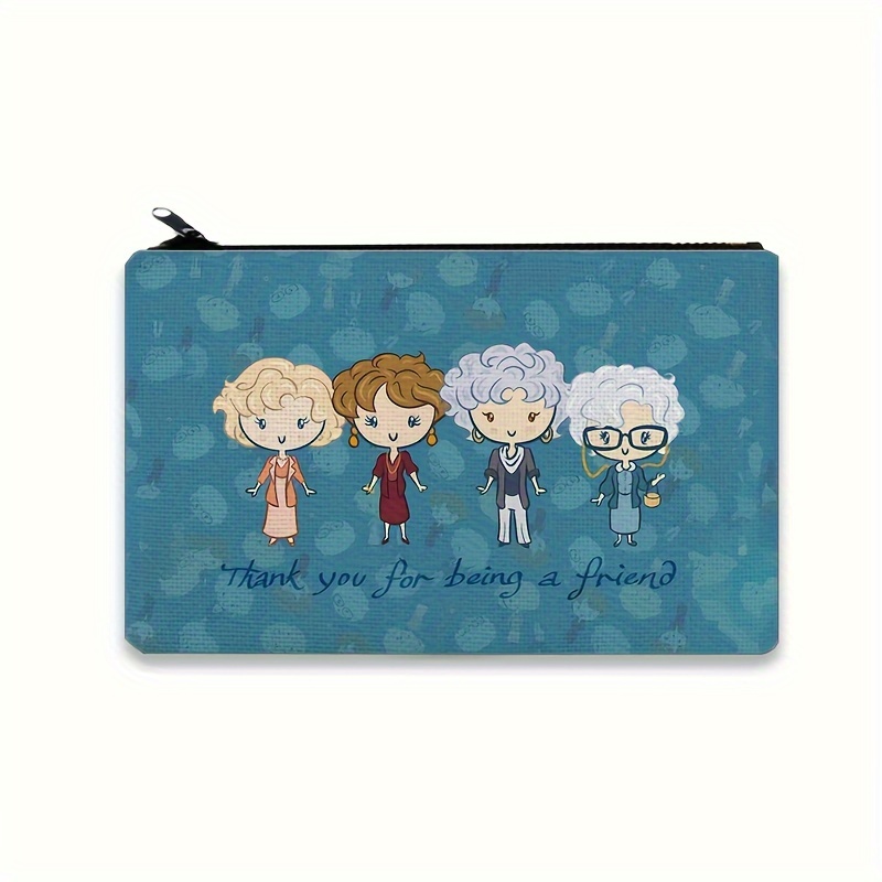 

Thank You For Being A Friend Cosmetic Bag Makeup Bag, Cute Travel Bag, Travel Essential Lightweight Makeup Organizer, Versatile Coin Purse