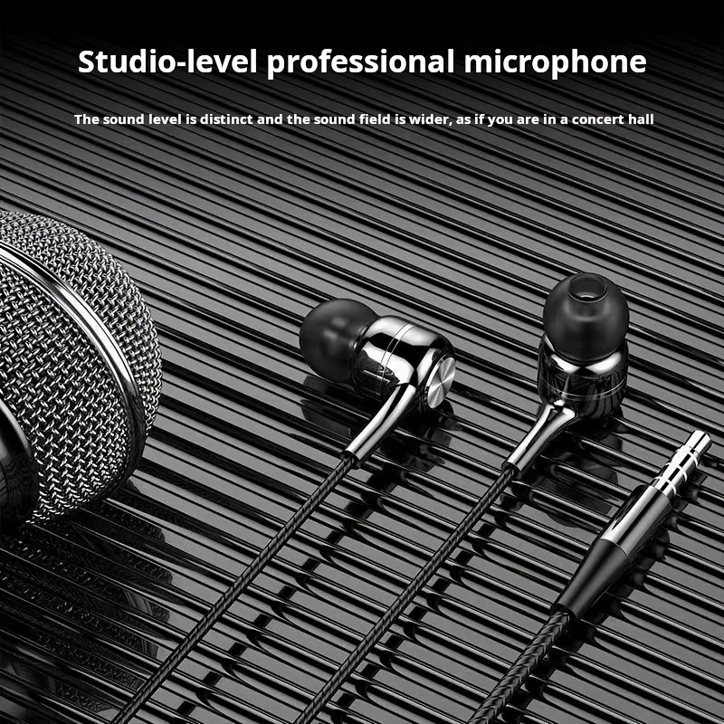 imagen del artículo auriculares y micrófonos semi-intraurales   calidad con cable -   para teléfonos móviles, computadoras, juegos, karaoke, control intraural con micrófono,   calidad de sonido, interfaz universal de 3.5mm, adecuados para hombres y mujeres, regalo para  , regalo    