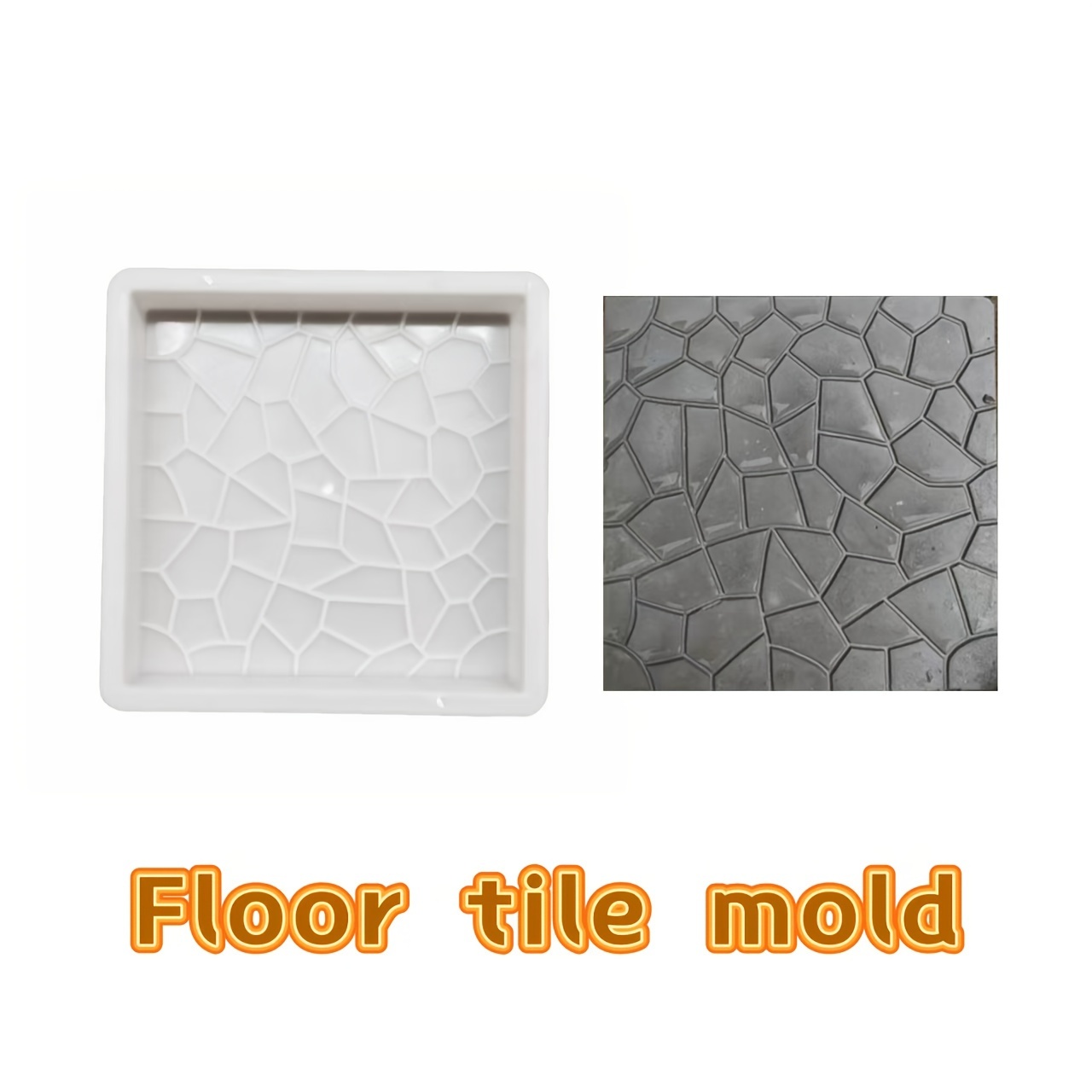 

1pc Vegetable Pathway Diy Interlocking Paving Stone Mold, Plastic Concrete Cement Casting Mold With Shell Texture