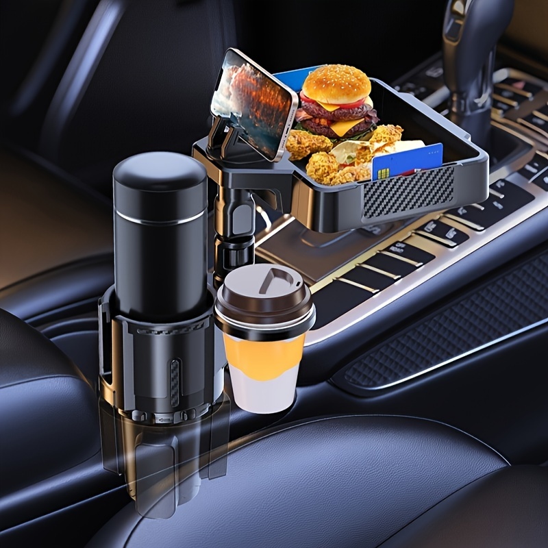 

1pc 3 In 1 Multifunctional Car Cup Holder Expansion, Food Tray, Car Phone Holder, Water Bottle Holder With Adjustable Base