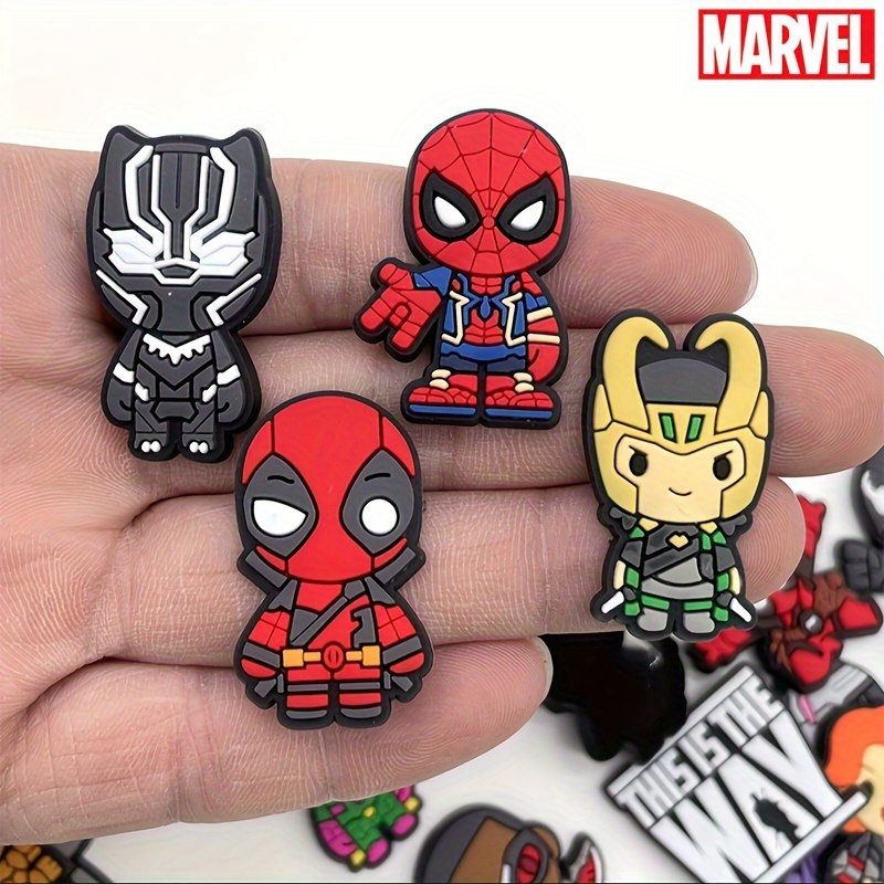 

27pcs Avengers Superhero Series Shoe Decoration Charms, Detachable Plastic Diy Accessories For Clogs Sandals, Beach Bags, Gift For Holiday Party