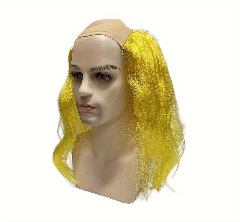 Funny Wigs For Costume Parties, Cosplay Games, Performances, Bald Wigs, Black Scalp Wigs, White Christmas Wigs, Yellow Funny Wigs, Birthday Party Costumes, Party Dress-up Accessories details 8