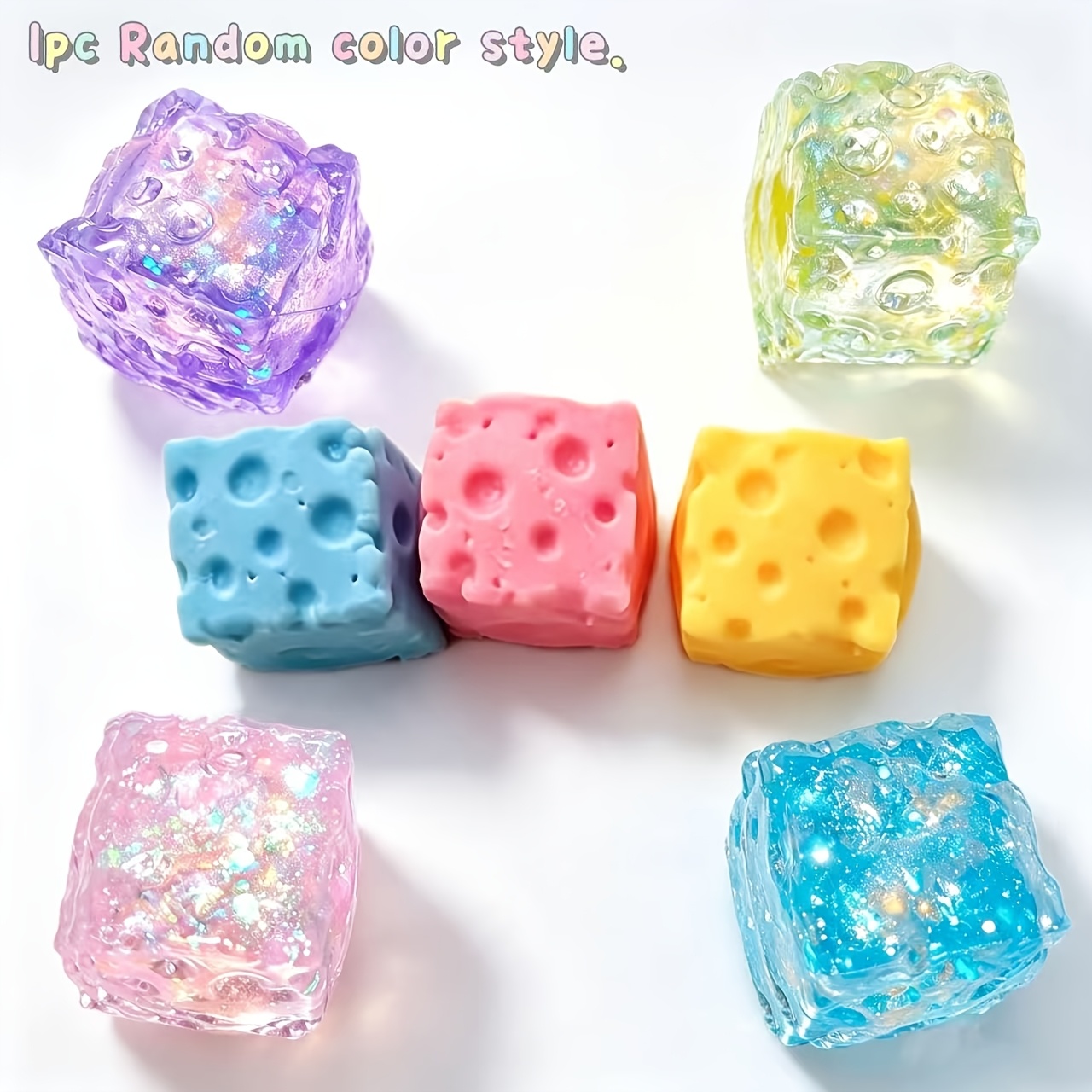 Image of New Square Cheese Toys, Novelty Squeeze Toys, Hand Sensory Toys, Soft And Fast Rebound Without Deformation, Suitable For Christmas Holiday Gifts, Random