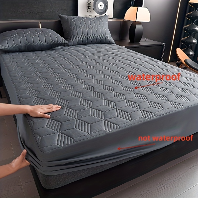 E-shop Wasserdichter Matratzenschoner, Staubdichter Matratzenaußenbezug, Ganzjahres-Polyester-Matratzenbezug, Gesteppter, halbbedeckter Stil,