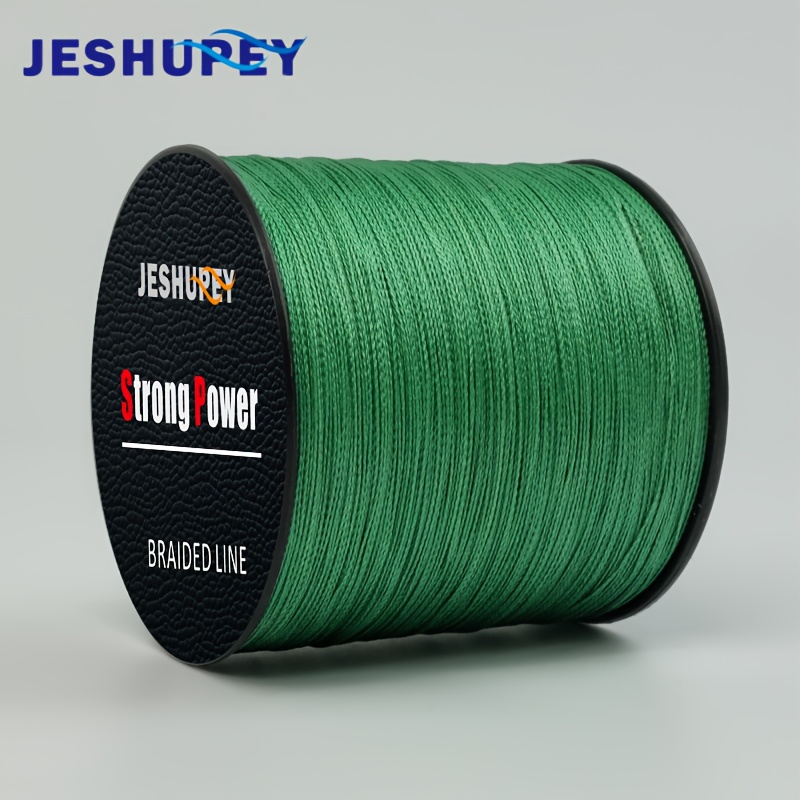 

JESHUPLEY 300M/500M Ligne de pêche tressée en PE, 4 de haute résistance 12LB/25LB/40LB/60LB/80LB, compatible avec salée et douce, vert