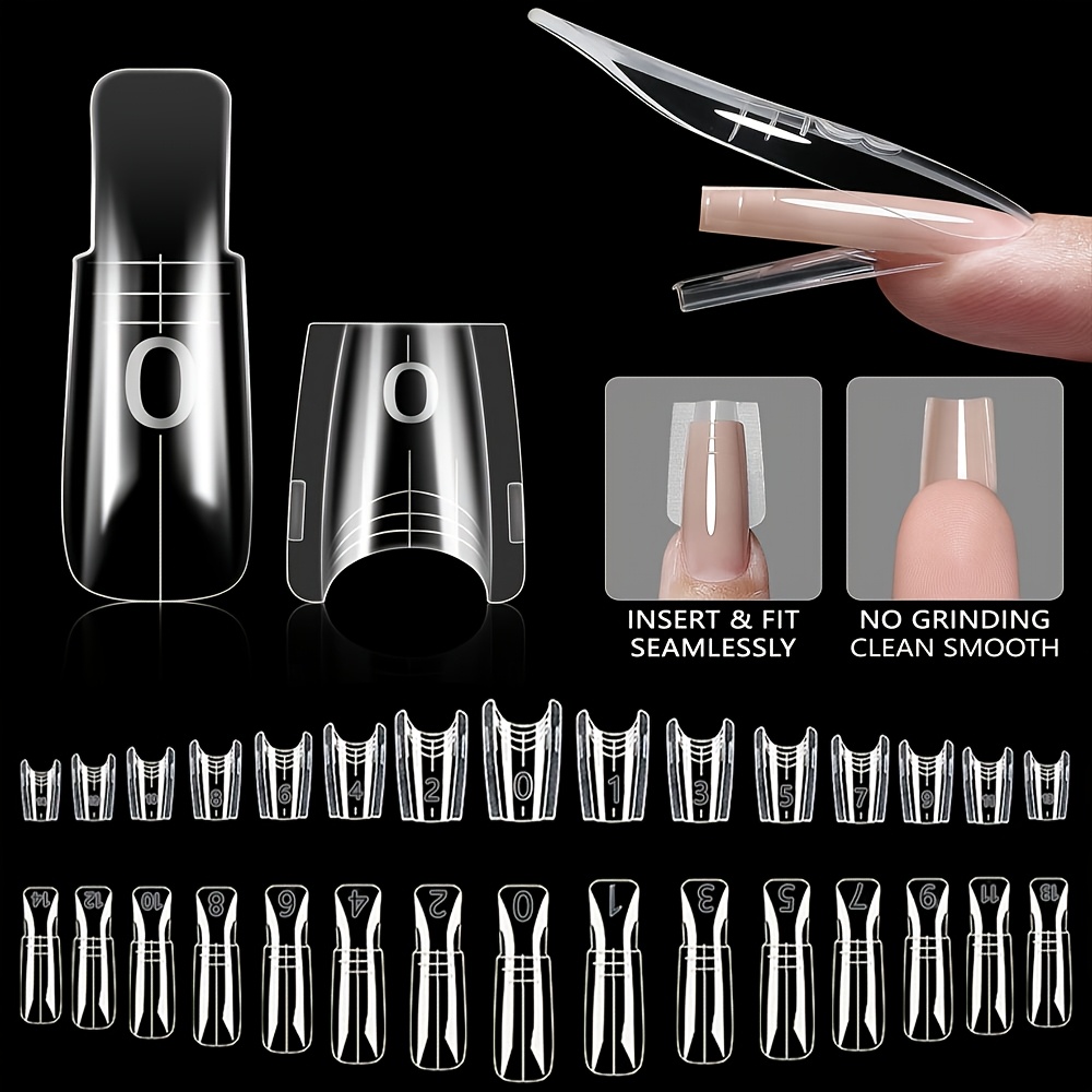 60pcs and 180pcs Short Square Quick Nail Extension Molds