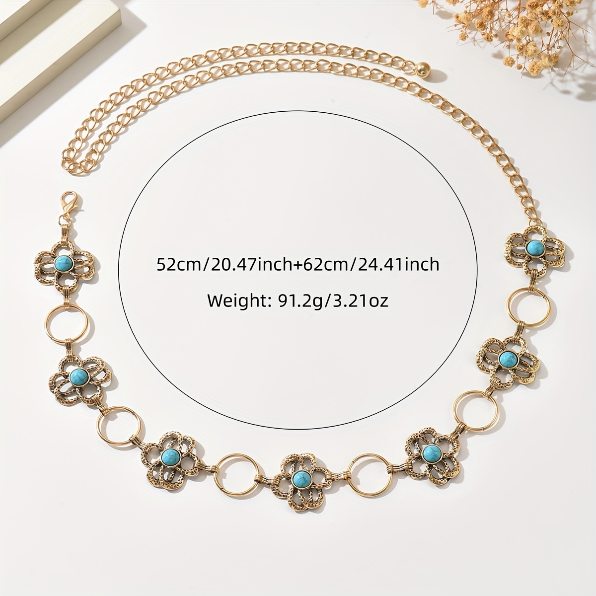 Bohemian Vintage Floral Circle Body Chain, Unique Waist Chain