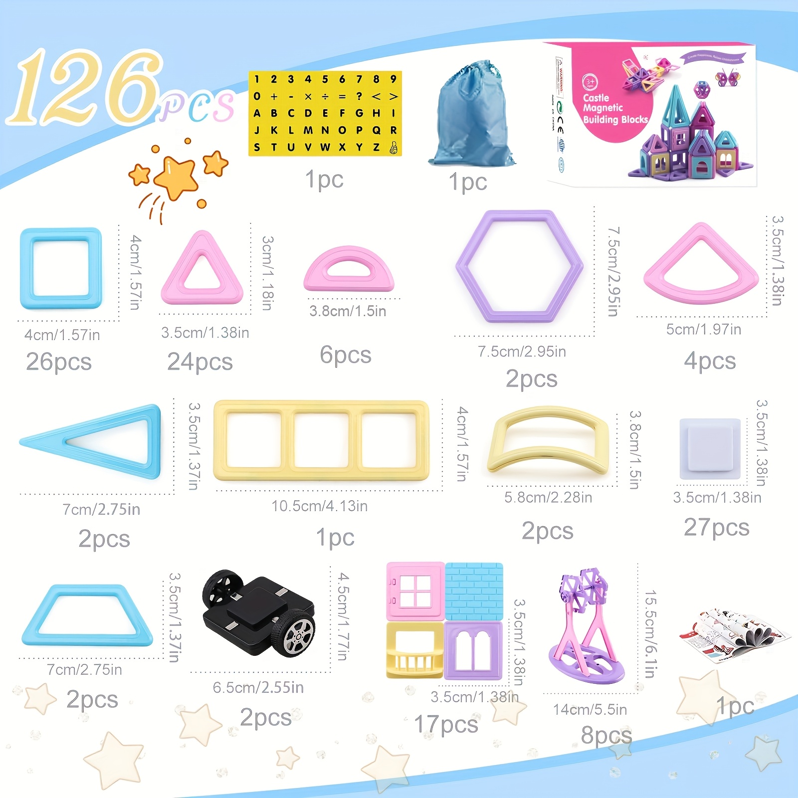 GEOMAG - CLASSIC COLOR 127 Pezzi - Costruzioni Magnetiche Per Bambini - Foto 7