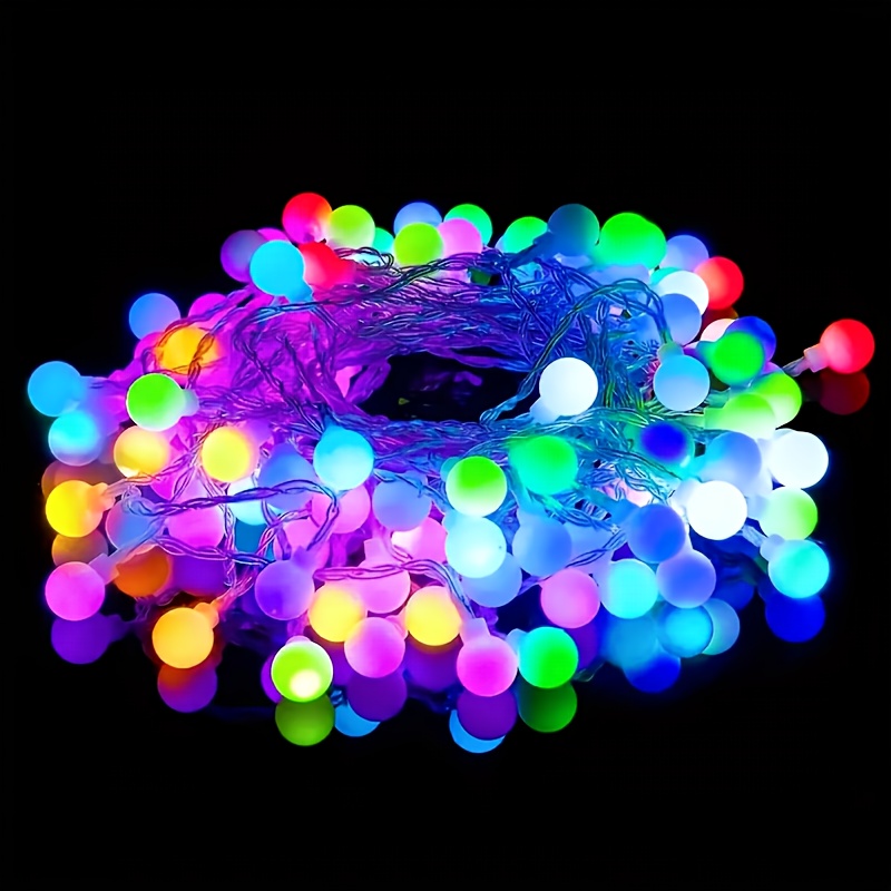 TEMU 1pc A 59.06-inch Led Frosted Small Round Ball Light String, Ideal For A Spring Camping Vibe, Suitable For Use In Bedrooms, Living Rooms,