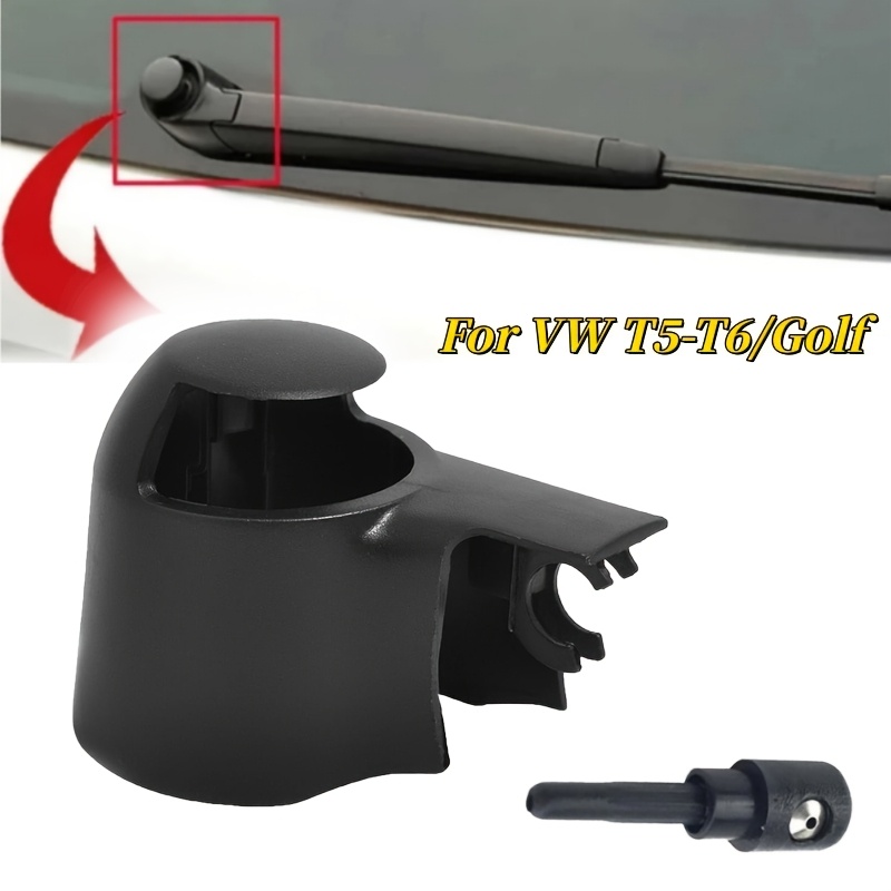 TEMU Juego de de cubierta del brazo del limpiaparabrisas trasero y boquillas de limpiaparabrisas para VW T5-/ Polo Caddy Tiguan Seat Skoda 6q6955435d