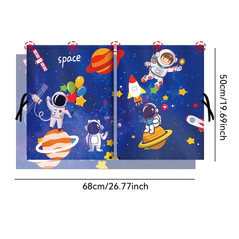 TEMU Magnetic Rear Window Sunshade With Double-layer Printed Design. Effective Heat Insulation, Blocks And , Protects Car Interior. Stylish, Durable