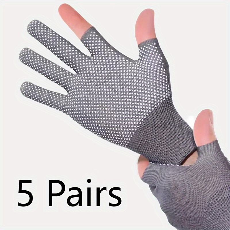 TEMU 5 Pairs Of Half-finger Summer Sunscreen Cycling Gloves For Outdoor Sports And Mountain Biking - Non-slip And Breathable