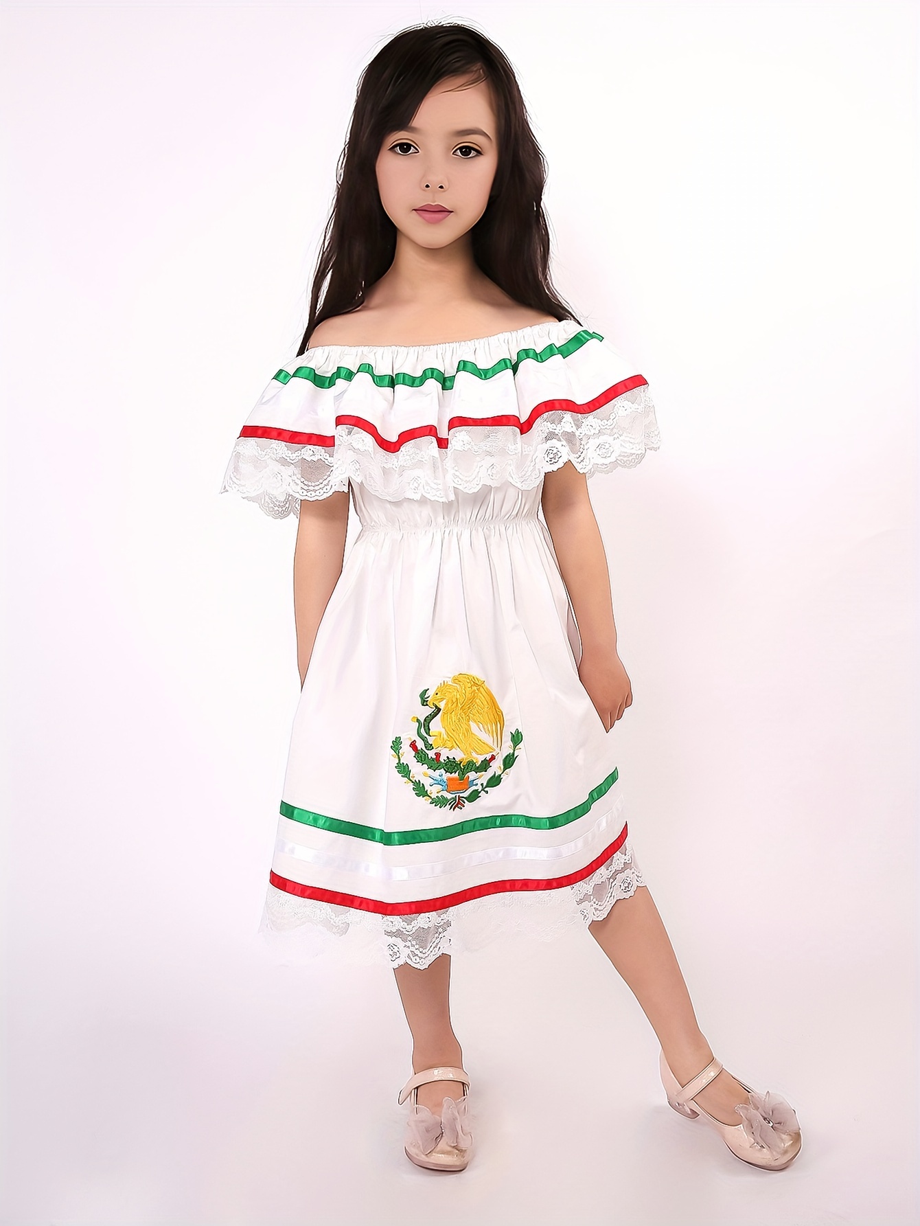 girl mexican clothes dress girls embroidery dress Temu