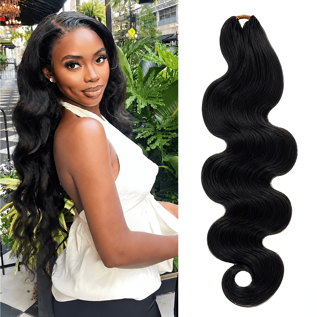 TEMU Extensions de cheveux au crochet ondulés, cheveux humains nœuds, pré-séparés, lots de cheveux au crochet à plumes couture, réutilisables
