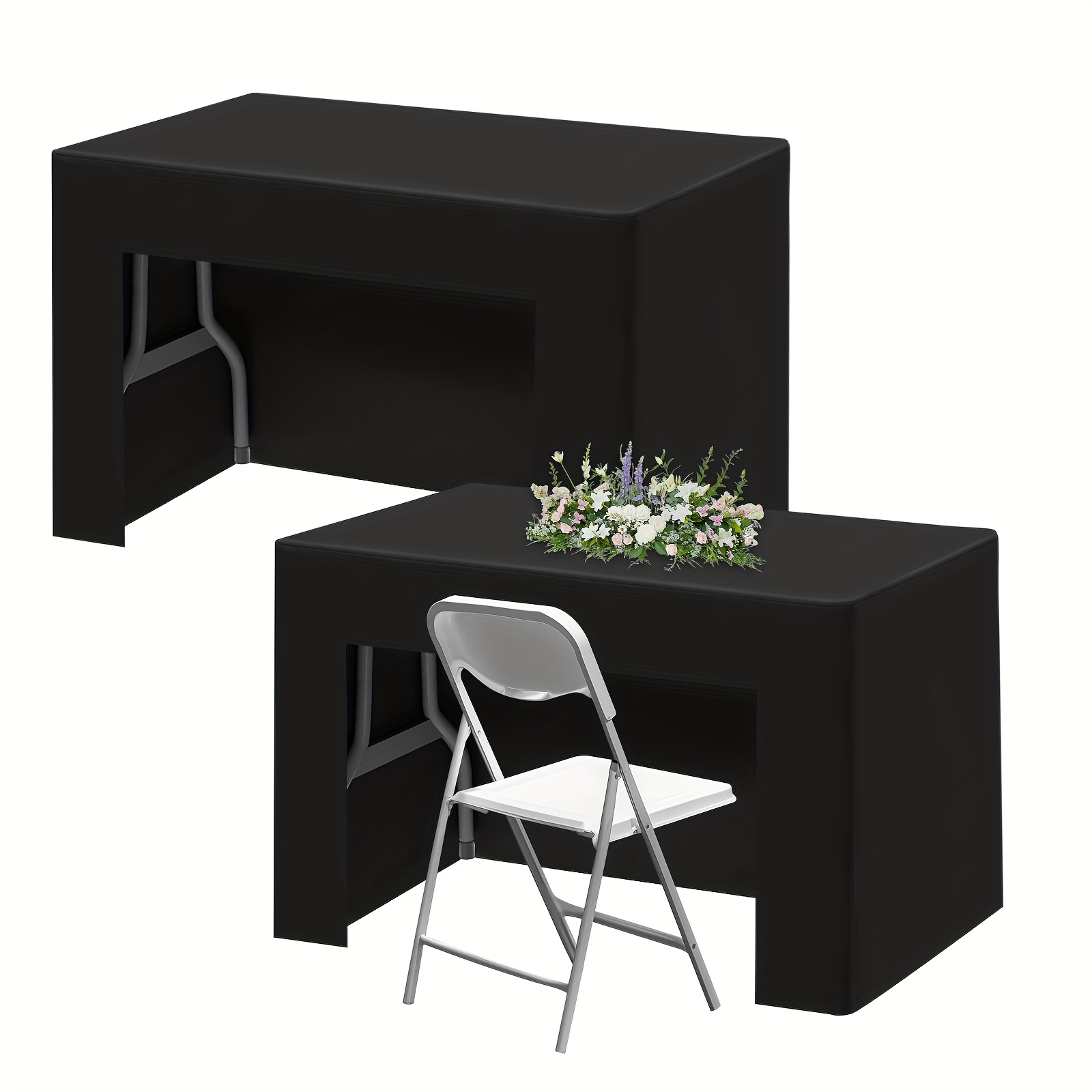 TEMU Tomnk 2pcs 4 Feet/6 Feet/8 Feet Large Opening 3d Tablecloths, Tablecloth, Suitable For Dinner Parties, Kitchen , Easter Decorations, Table Covers For Tables Soft And Comfortable