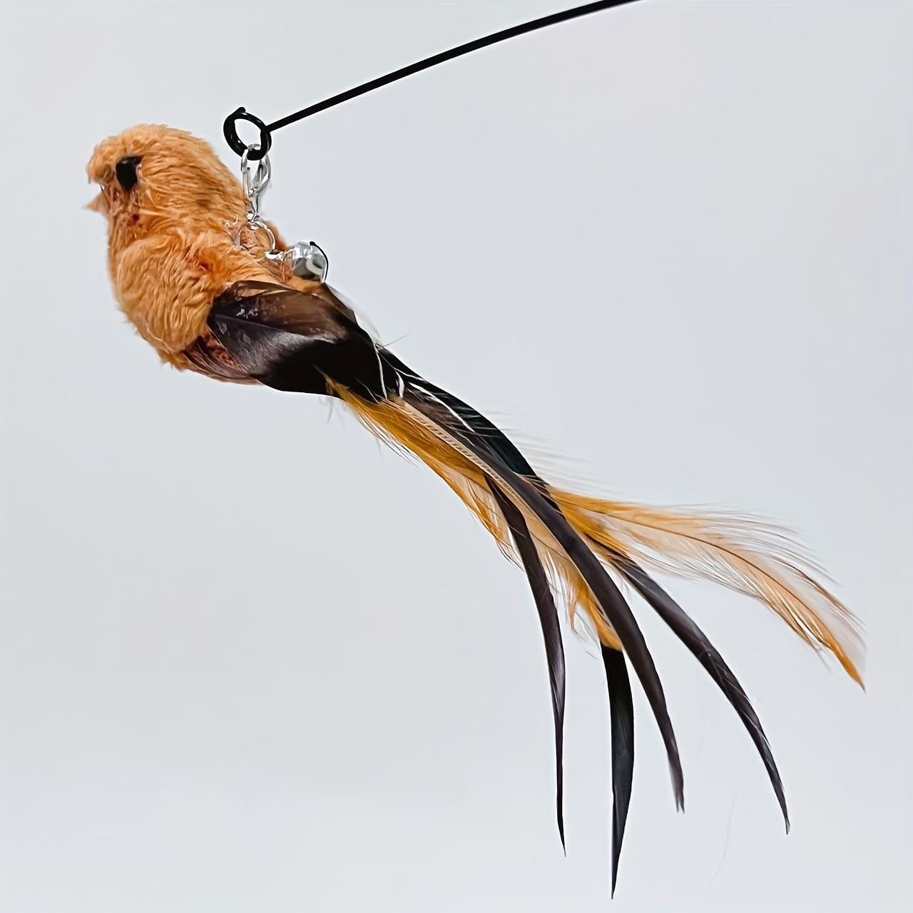 Bird Replacement Heads for Cat Toys, Artificial Feather Material, Replacement Teaser Head for Cat Wand Bird with Bell, Sturdy Cat Toy for Indoor Entertaining, Without Battery