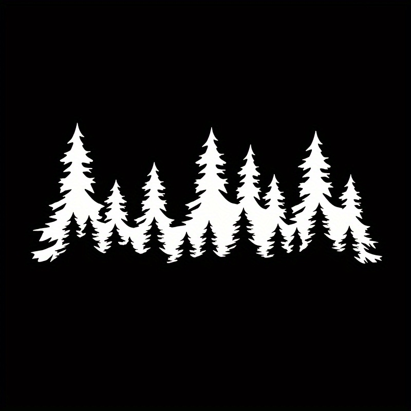 TEMU Adesivo in Albero - Design di 6 Pini Stilizzati per Auto, Camion, Laptop, Pareti - Adesivo Resistente alle Intemperie con Applicazione Facile &