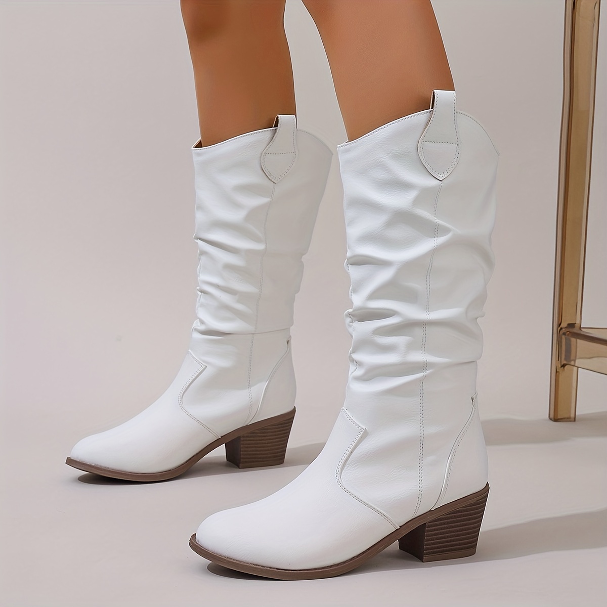 Cowboy Style Slip-On Women Boots for Casual Wear