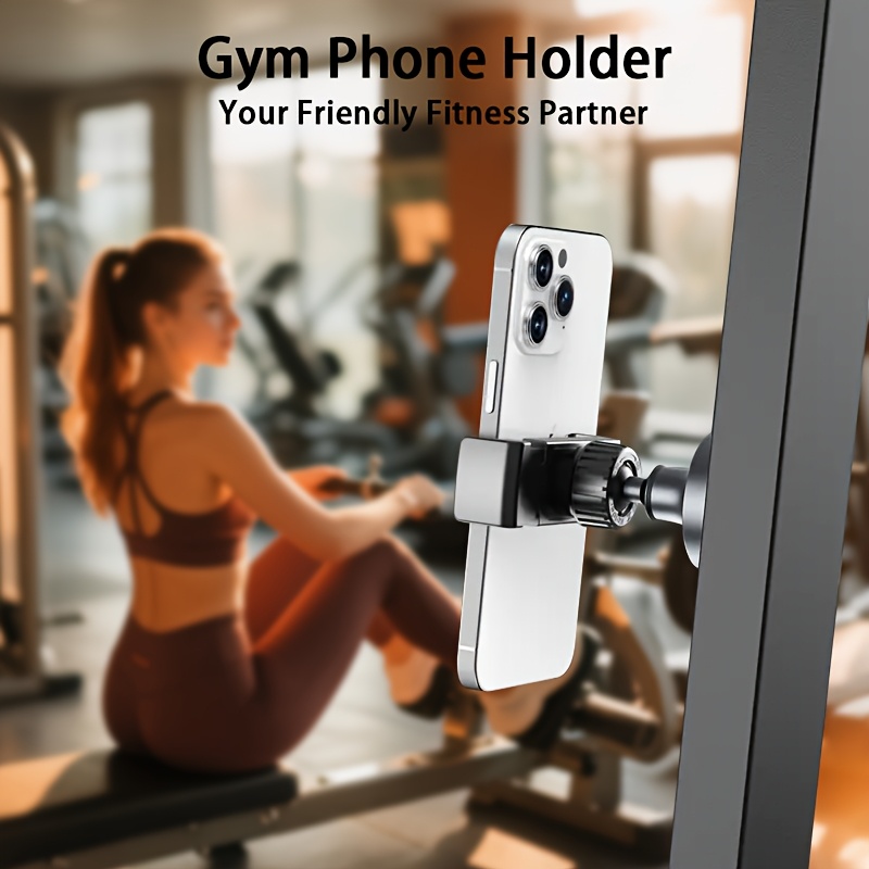 Image of Gym Magnetic Mobile Phone Bracket, Can Degrees, Adsorption On The Iron Surface, , Suitable For Gym Treadmill, Refrigerator Side, Roof Adsorption, Compatible With All Mobile Phones, Multi-scene
