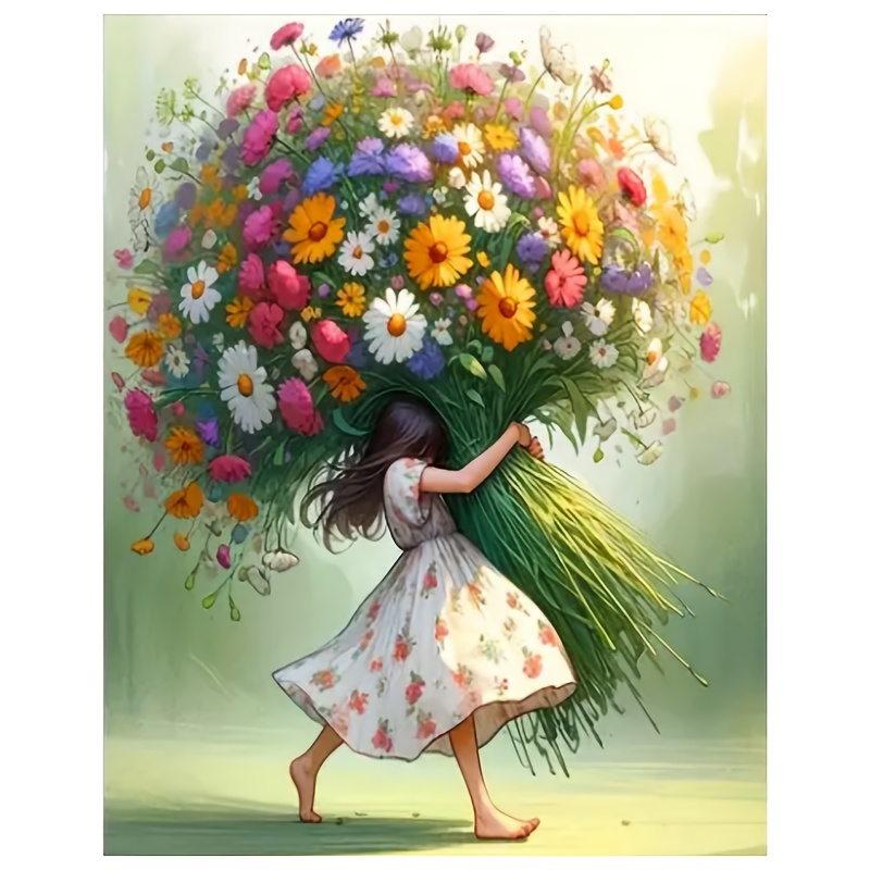 il più recente kit di pittura diamante 5d     un design di una   che   fiori.   fornito con materiali per   dei diamanti,     adulti principianti e può anche   un regalo per la decorazione     dei diamanti, senza cornice. 0