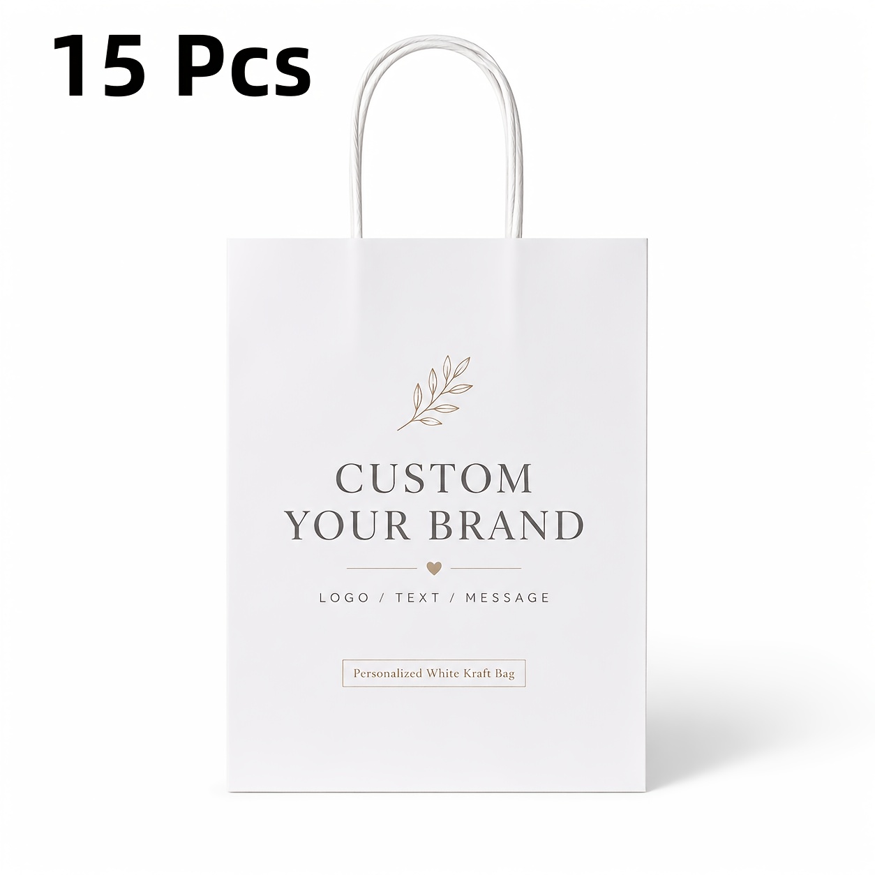 TEMU Thick White Paper Shopping Gift Bags With Sturdy Handles, High-quality Thick Paper, Reusable And Long-lasting, Perfect For Bubble Tea Shops,