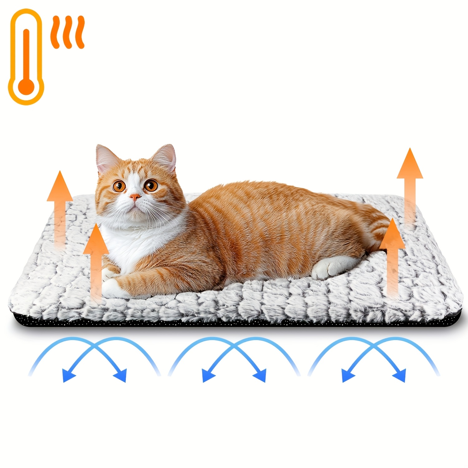 

Extra Warm Thermal Bed, Cat Pet Pad For Indoor Outdoor With Removable Cover Non-slip Bottom Washable